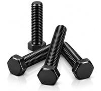SWTYExt Lot de 16 vis hexagonales M10 x 25 mm - Noir - DIN 933 | Vis à 6 pans - En acier au carbone - M10 - Noir - Hexagonal extérieur - Classe 8,8 - Pour machines et voitures