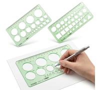 SWYZOR 2 Pièces Normographe Géographie, Gabarit Cercle et Géométrique, Modèles de Mesure pour Dessin Artistique, Trace Cercle pour Croquis et Schémas, Règle Gabarit pour Studio ou Dessin Personnel