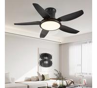 SX013-120 noir ventilateur de plafond avec éclairage LED avec télécommande couleur/luminosité réglable 6 vitesses, minuterie 2 heures mode été, et hiver 54 W