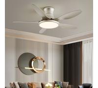 SX023-122 Ventilateur de plafond avec éclairage LED avec télécommande couleur/luminosité réglables 6 vitesses, minuterie 2 heures mode été et hiver 54 W