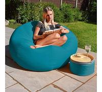 SXBCyan Housse de Pouf de Luxe Grand (sans Remplissage) Fauteuils Poire pour Salon Imperméable Pouf Chaise Ronde Intérieure pour Jardin, Plage, Piscine(Gem Blue,7ft-D215cm-COVER)