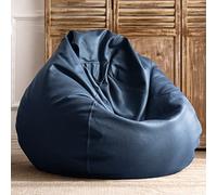 SXBCyan Housse de Pouf Poire Faux Cuir (sans Remplissage) Couverture Pouf Fauteuils Luxe Canapé Pouf Chaise Pas pour Salon Paresseux Pouf Canapé Bouffée(Color : Navy, Size : D80cm-empty Cover)