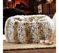 SXBCyan Housse de Pouf Poire (sans Remplissage) Fauteuils Poires pour Adultes Salon, Housse Pouf Chaise Fourrure/Cuir/Cachemire Polaire/Laine Décor À La Maison Canapé Bouffée Futon(Fur-Gold Leopard)