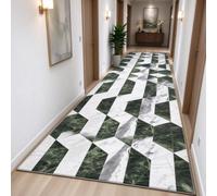 SXBHDM 150cm 2m 350cm 4m 6m Tapis Longs pour couloirs antidérapants, Tapis de Sol pour Cuisine, entrée intérieure, Envers en Caoutchouc Lavable, résistant aux Taches - Vert Blanc Modernes(60×350cm)