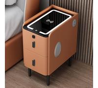 SXEHPAO Table de Chevet Intelligente avec tiroir de Rangement et lumière LED - Petite Table de Nuit étroite Blanche Moderne avec Port de Chargement USB