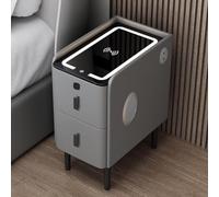 SXEHPAO Table de Chevet Intelligente avec tiroir de Rangement et lumière LED - Petite Table de Nuit étroite Blanche Moderne avec Port de Chargement USB