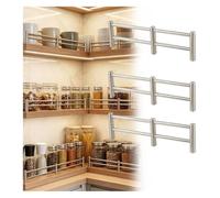SXEVZOO 3 4 5 6 Pièces de Rails de Galerie en INOX pour Étagères, Protection Décorative D'étagère 33 48 66 81 94 127cm, Tiges Anti-Chute Doubles pour Étagères(Silver-3 Pack,L18/45.7cm)
