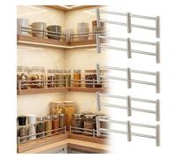 SXEVZOO 3 4 5 6 Pièces de Rails de Galerie en INOX pour Étagères, Protection Décorative D'étagère 33 48 66 81 94 127cm, Tiges Anti-Chute Doubles pour Étagères(Silver-5 Pack,L39/99.1cm)