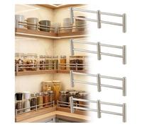 SXEVZOO 3 4 5 6 Pièces de Rails de Galerie en INOX pour Étagères, Protection Décorative D'étagère 33 48 66 81 94 127cm, Tiges Anti-Chute Doubles pour Étagères(Silver-4 Pack,L39/99.1cm)