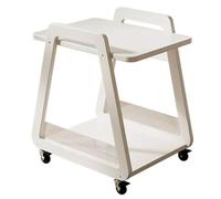 SXFSDOU Table Basse pour Baie vitrée, Table Basse Mobile en Bois avec roulettes, idéale pour Une Chambre, Un Petit Salon ou Un canapé. Meuble d'appoint avec étagère à Double Niveau (Blanc).