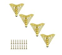 SXHJDY 4 Pièces Pieds De Meubles en Métal, Triangle en Pieds Métalliques 6-30cm, Pied pour Canapés, Pied pour Armoire De Remplacement pour Table TV(Gold,6cm/2.4in)