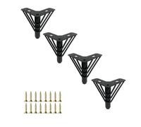 SXHJDY 4 Pièces Pieds De Meubles en Métal, Triangle en Pieds Métalliques 6-30cm, Pied pour Canapés, Pied pour Armoire De Remplacement pour Table TV(Black,6cm/2.4in)
