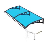 SXHJDY Auvent De Porte D'auvent De Fenêtre, Couverture en Polycarbonate Coupe-Vent De Porche avec Évier De Drainage Séparé pour Support en Aluminium(Blue,80x200cm/31x79in)