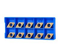 Sxhlseller 10pcs DCMT11T304 Plaquettes Carbure, Outil de Tournage CNC | Pointes en carbure avec boîte pour l\'acier, traitement de l\'acier inoxydable, diamant 55 degrés, tranchant de 11 mm