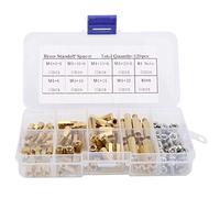 Sxhlseller 120PCS M4 Laiton Entretoise Vis Écrou Assortiment, 304 Acier | Kit d\'entretoise hexagonale pour PCB avec mâle-femelle et femelle-femelle, vis et écrous métriques pour l\'électronique,
