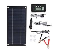 Sxhlseller 18V Monocristallin Panneau Solaire Kit avec 100A Contrôleur de | Chargeur solaire portable pour camping-car, camping en plein air, bateau, batterie de voiture, avec câble d\'extension et