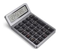 Sxhlseller Clavier Calculatrice, Clavier Numérique Double Mode Bluetooth 2.4G Affichage 12 Chiffres, for Bureau et Saisie de Données (Gris foncé)