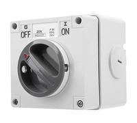 Sxhlseller Commutateur Rotatif Extérieur étanche, Boutons Marche/arrêt d'isolation Anti-poussière 2P32A 250 V avec Trou de Verrouillage de sécurité et Coque en Matériau PC Ignifuge pour (2P20A)