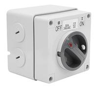 Sxhlseller Commutateur Rotatif Extérieur étanche, Boutons Marche/arrêt d'isolation Anti-poussière 2P32A 250 V avec Trou de Verrouillage de sécurité et Coque en Matériau PC Ignifuge pour (2P32A)