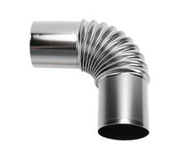 Sxhlseller Coude de Tuyau de Poêle à Granulés 80mm 90 Degrés pour Conduit | Coude de conduit de fumée, raccord d\'échappement de fumée, tube galvanisé robuste, chauffage de tente chaude