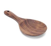Sxhlseller Cuillère de Service à de Riz en Bois Naturel pour la Cuisine, Cuillère à Riz Polie à la Main écologique avec Trou de Suspension pour un Rangement Facile dans la Vaisselle de la Maison