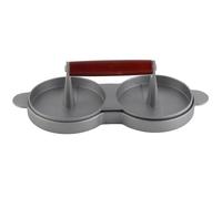 Sxhlseller Double Burger Press Moule Non Adhésif Alliage Aluminium Paté | Outil de cuisine robuste, pour hamburgers de bœuf faits maison, antiadhésive à dégagement facile, manche ergonomique en bois