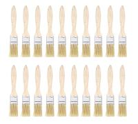 Sxhlseller Ensemble de 20 Pinceaux de 1 Pouce, Kit de Poils Plats en Fourrure Artificielle avec Poignée Ergonomique en Bois pour Les Tâches de Peinture Murale, de Grillades ou de Nettoyage de