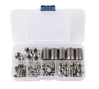Sxhlseller Inserts Filetés Autotaraudeurs en Acier Inoxydable 50 Pièces |Kit de Réparation de Filetage pour M3 M4 M5 M6 M8 M10 M12, Renfort de Filetage Intérieur Résistant aux Vibrations de Haute