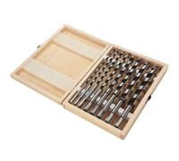 Sxhlseller Jeu de 8 Mèches à Bois en Acier au Carbone avec Queue | Mallette de rangement en bois, tailles 6-20 mm, pour perceuses électriques et vrille