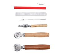 Sxhlseller Jeu de Roues de Marquage en Carton avec Manche en Bois |Outil de Redimensionnement de Boîte pour Rainage ondulé, Bricolage, Emballage, Reliure, Fabrication de Boîtes Cadeaux - Comprend 3