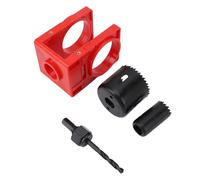 Sxhlseller Kit d'installation de Serrure de Porte avec Gabarit de Guidage et Scies Cloches en Acier au Carbone, Outil Réglable pour Pênes Dormants de Porte en Bois de 1-3/8 Pouces à 1-3/4 Pouces