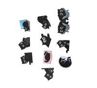 Sxhlseller Lot de 10 Marque-pages Magnétiques Mignons en Forme de Chat Noir |Clips de Livre à Aimant Doux pour les écrivains Amateurs de Livres