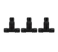 Sxhlseller Lot de 3 Connecteurs étanches IP68, Boîte de Jonction de Câble électrique à 3 Voies en Forme de T pour éclairage Extérieur avec Courant Nominal de 32 A et Plage de Câblage de 0,5 Mm à 4,0