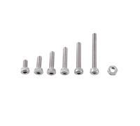 Sxhlseller M2 Hex Socket Screws with Hex Nuts, A2 Stainless Steel, 250pcs | Kit d\'assortiment de vis à tête creuse à tête plate avec écrous, pour l\'électronique, les machines et la réparation de