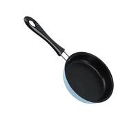 Sxhlseller Mini Poêle à Frire en Acier Inoxydable à Induction, Revêtement Antiadhésif, Poêle à œufs Ronde de 12 Cm avec Poignée d'isolation Thermique pour la Cuisson de Petits Repas (BLUE)