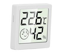 Sxhlseller Mini Thermomètre Hygromètre Numérique |Jauge d'humidité Intérieure Rose avec Support Magnétique pour Réfrigérateur de Bureau de Chambre à Coucher (WHITE)