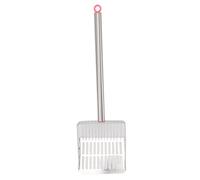 Sxhlseller Pelle à Crottes de Poulet en Acier Inoxydable |Pelle de Tamisage de Litière à Lattes Antiadhésives à Long Manche pour Le Ramassage des Déchets d'animaux de Compagnie de Poulailler et de