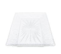 Sxhlseller Plateau de Service en Verre, Plateau Rectangulaire de 11,8 X 6,1 Pouces pour Buffets et Dîners, Plat de Présentation de Nourriture Stable avec un Design élégant pour la Table de la Maison