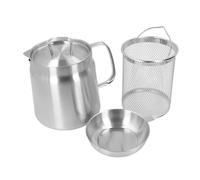 Sxhlseller Pot de Filtre à Huile en Acier Inoxydable 304 2L |Grand Récipient à Graisse avec Filtre pour Frire des Frites et du Bacon (1.5L)