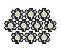 Sxhlseller Puce LED 1W Blanc Chaud 3000K 10Pcs |Perles de Lumière Ultra Brillantes 3V, pour Plafonnier, Lampe de Poche, Bricolage (Blanc 6000K-6500K 1sem)