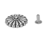 Sxhlseller Rivets Marguerite en Argent Antique 18,5 Mm, 20 Ensembles |Attaches de Réparation de Sacs de Maroquinerie, Pieds Mâles et Femelles de 3x7mm