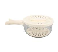 Sxhlseller Rondelle de Fruits épaissie à Double Couche |Passoire avec Couvercle, Poignée Pliable, Panier d'égouttage de Légumes pour le Rangement du Réfrigérateur de Cuisine, Marron (WHITE)