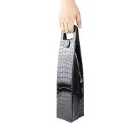 Sxhlseller Sac Fourre-tout à Vin en Cuir PU |Protecteur de Bouteille à Coque Rigide, Porte-champagne Noir pour Femmes, Fête (#2)