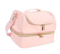 Sxhlseller Sac Organisateur de Vernis à Ongles, Pliable à 2 Niveaux, étanche, Bandoulière Réglable, étui de Transport pour 35 Bouteilles, Voyage en Salon