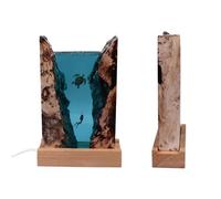 Sxhlseller Tortue Plongeur Résine Veilleuse USB Décoration Océan | Lampe de table LED, sculpture d’art fabriquée à la main, chevet lumineux doux, idée cadeau unique, thème sous-marin