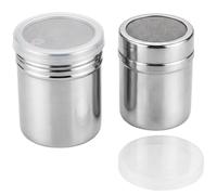 SxiGxiv Lot de 2 épandeurs à farine pour la décoration de gâteaux et les créations de café, saupoudreur pratique avec couvercle, idéal pour l'organisation de la cuisine et les cuisiniers amateurs