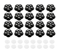 Sxingh Mini roulettes adhésives pour boîtes de rangement, 360° rotatives | 20 roulettes à 6 billes en acier noires, 20 pastilles adhésives incluses, diamètre 40 mm hauteur 10 mm, montage sans perçage