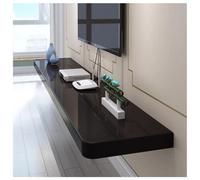 Sxlawesom Meuble TV Suspendu, Étagère Murale Flottante avec Passe-câbles - pour Livres, Rangement et décoration(Zwart,80x24x2.5cm)