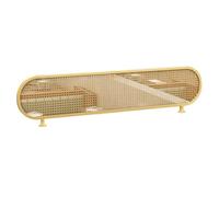Sxlawesom Séparateur de Bureau Tressage en rotin Panneau de séparation pour l'intimité - Idéal pour Bureau, bibliothèque, Salle de Classe ou Restaurant(Gold,110x30cm)
