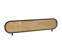 Sxlawesom Séparateur de Bureau Tressage en rotin Panneau de séparation pour l'intimité - Idéal pour Bureau, bibliothèque, Salle de Classe ou Restaurant(Zwart,80x46cm)